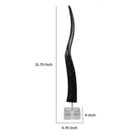 Linaa Horn Antler Black Resin, Chrome Metal, Clear Acrylic, 32 Inch -BM335020