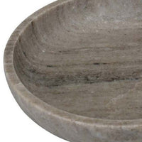 Decorative Bowl, Gray Marble, Natural Veining Patterns, 10 Inch Round -BM335024