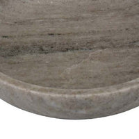 Decorative Bowl, Gray Marble, Natural Veining Patterns, 10 Inch Round -BM335024