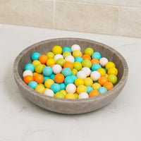 Decorative Bowl, Gray Marble, Natural Veining Patterns, 10 Inch Round -BM335024
