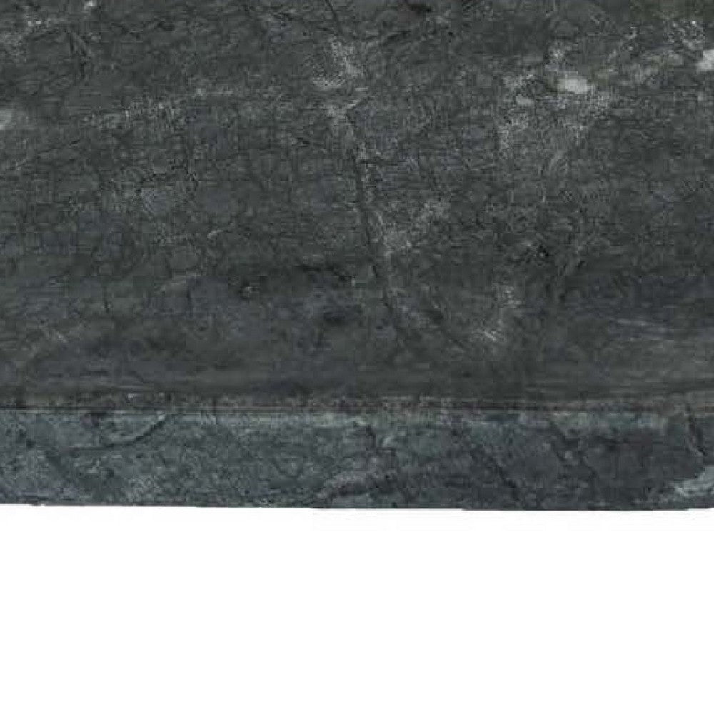 Decorative Oval Tray, Green Marble, Unique Veining Pattern, 14 Inch -BM335026