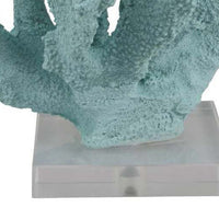 Manala Coral Sculpture with Clear Acrylic Base, Blue Resin 12 Inch -BM335028