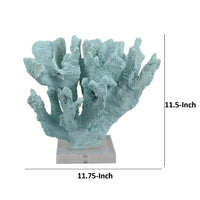 Manala Coral Sculpture with Clear Acrylic Base, Blue Resin 12 Inch -BM335028
