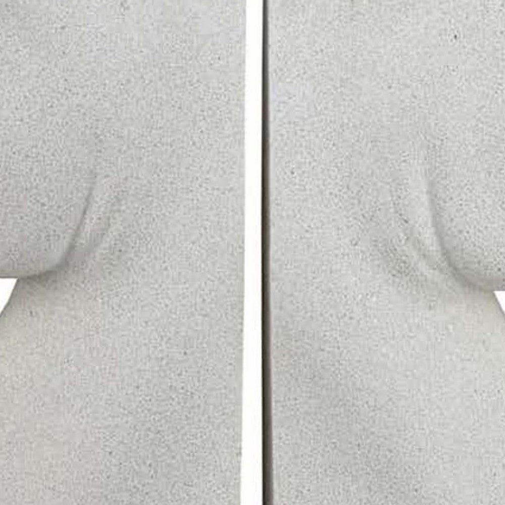 Amey Horse Head Sculpted Bookends Set of 2, White Stone Finish Resin -BM335033
