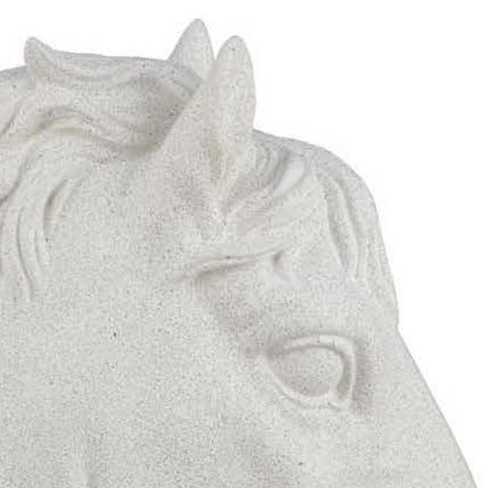Amey Horse Head Sculpted Bookends Set of 2, White Stone Finish Resin -BM335033