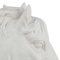 Amey Horse Head Sculpted Bookends Set of 2, White Stone Finish Resin -BM335033