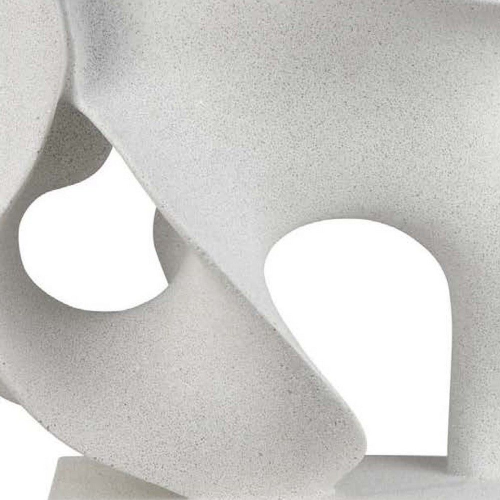 Ramya Abstract Accent Decor, Flowing Lines and Curves, White Resin -BM335035
