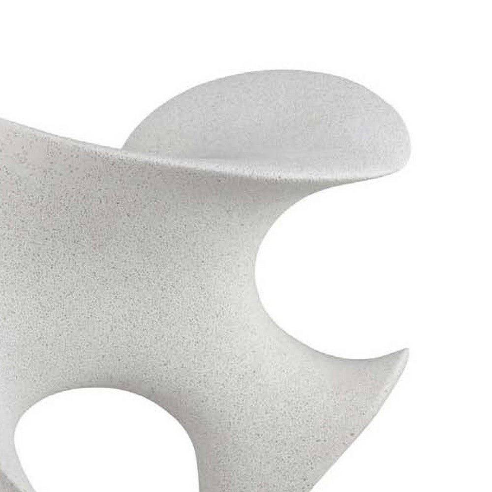 Ramya Abstract Accent Decor, Flowing Lines and Curves, White Resin -BM335035