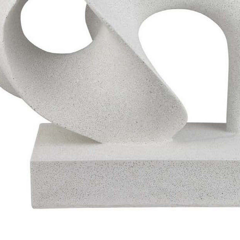 Ramya Abstract Accent Decor, Flowing Lines and Curves, White Resin -BM335035