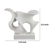 Ramya Abstract Accent Decor, Flowing Lines and Curves, White Resin -BM335035