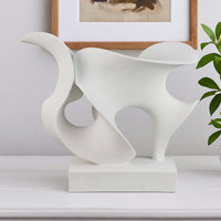 Ramya Abstract Accent Decor, Flowing Lines and Curves, White Resin -BM335035