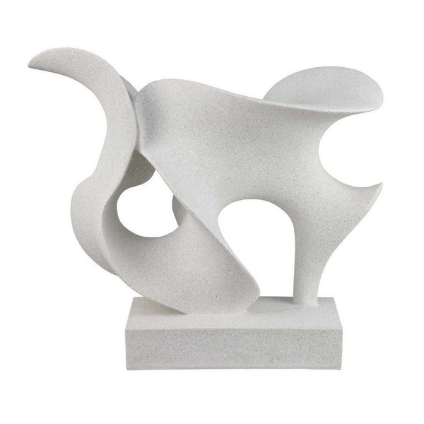 Ramya Abstract Accent Decor, Flowing Lines and Curves, White Resin -BM335035