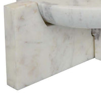 Manny Decorative Round Marble Bowl with X-Cross Base, White 16 Inch -BM335047