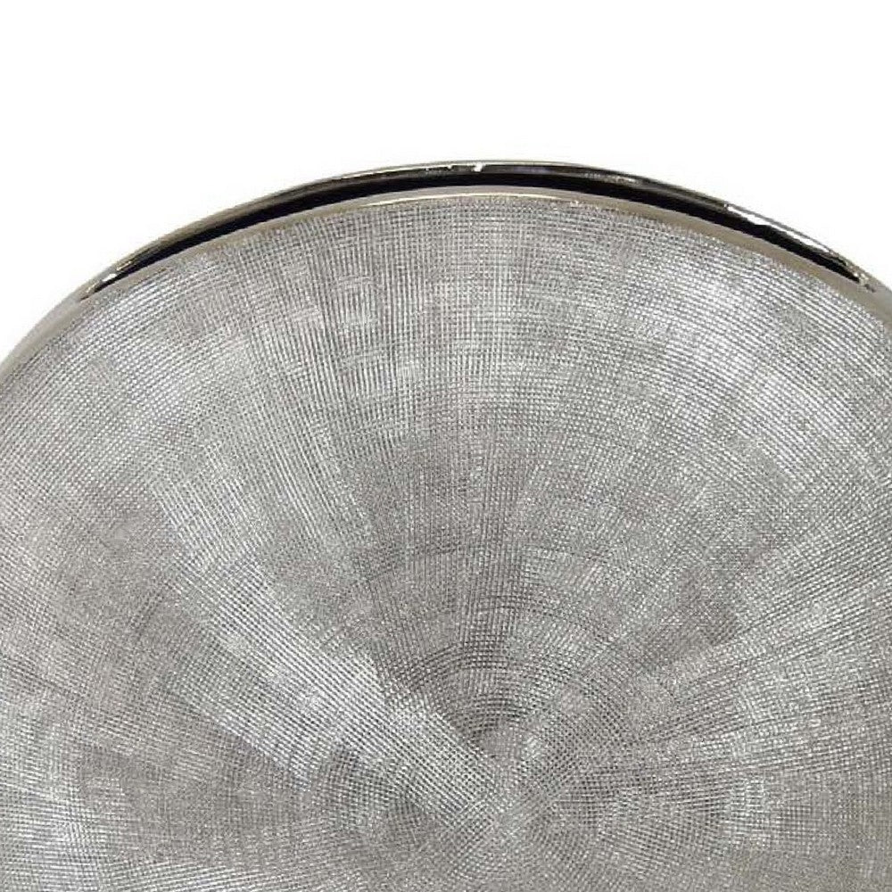 Harvey Accent Vase, Metallic Texture, Flat Round Gray Ceramic 15 Inch -BM335051