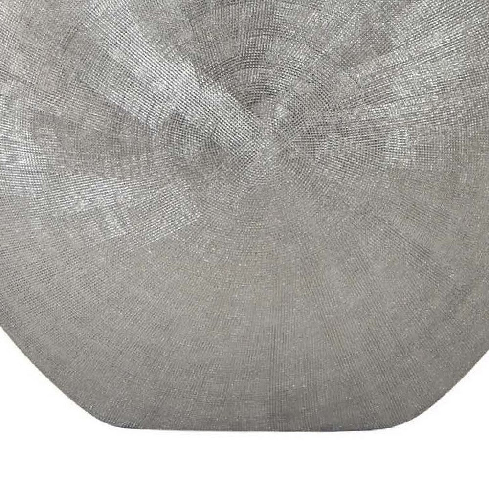Harvey Accent Vase, Metallic Texture, Flat Round Gray Ceramic 15 Inch -BM335051