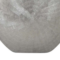 Harvey Accent Vase, Metallic Texture, Flat Round Gray Ceramic 15 Inch -BM335051