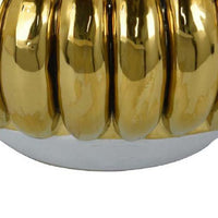 Milly Decorative Bowl, Raised Petal Rim, Gold Metallic Ceramic 13 Inch -BM335055