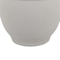 Samie Round Accent Vase, Rope-Like Details, White Ceramic 12 Inch -BM335064