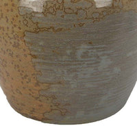 Simie Decorative Round Vase, Subtle Texture Brown Gray Ceramic 11 Inch -BM335071
