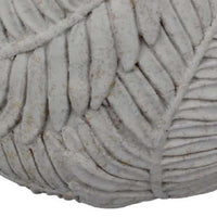 Sicily Accent Planter with Leaf Embossed Surface, Flared Gray Resin -BM335083