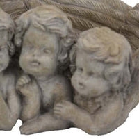 Rachel Accent Planter with 4 Sculpted Cherubs Antique White Terracotta -BM335087