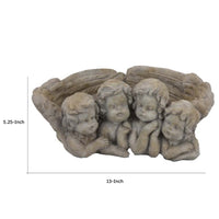 Rachel Accent Planter with 4 Sculpted Cherubs Antique White Terracotta -BM335087