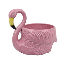 Tulip Accent Planter, Lifelike Flamingo Sculpted Details, Pink Ceramic -BM335089