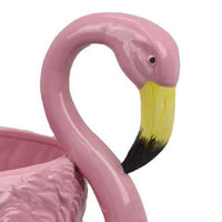Tulip Accent Planter, Lifelike Flamingo Sculpted Details, Pink Ceramic -BM335089