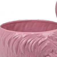 Tulip Accent Planter, Lifelike Flamingo Sculpted Details, Pink Ceramic -BM335089