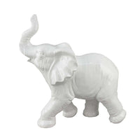 Capriz Tabletop Accent Decor, Elephant Raised Trunk, White Ceramic -BM335090