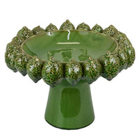 Rambo Decorative Bowl, Sculpted Lime Motifs, Glazed Green Ceramic -BM335094