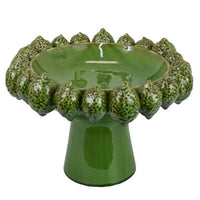Rambo Decorative Bowl, Sculpted Lime Motifs, Glazed Green Ceramic -BM335094
