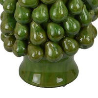 Salina Accent Vase with Pear Shaped Drop Accents, Glossy Green Ceramic -BM335095