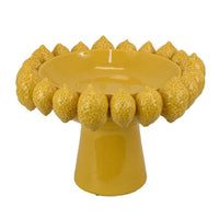 Rambo Decorative Bowl, Sculpted Lemon Motifs, Glazed Yellow Ceramic -BM335096