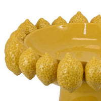 Rambo Decorative Bowl, Sculpted Lemon Motifs, Glazed Yellow Ceramic -BM335096