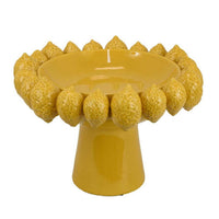 Rambo Decorative Bowl, Sculpted Lemon Motifs, Glazed Yellow Ceramic -BM335096