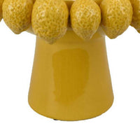 Rambo Decorative Bowl, Sculpted Lemon Motifs, Glazed Yellow Ceramic -BM335096