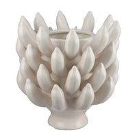 Joseph Accent Vase with Tiered Flame Accents, Ivory Ceramic 11 Inch -BM335099