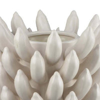 Joseph Accent Vase with Tiered Flame Accents, Ivory Ceramic 11 Inch -BM335099