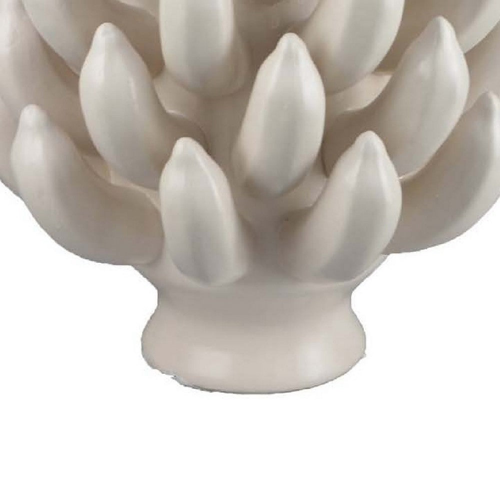 Joseph Accent Vase with Tiered Flame Accents, Ivory Ceramic 11 Inch -BM335099