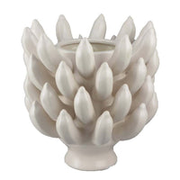 Joseph Accent Vase with Tiered Flame Accents, Ivory Ceramic 11 Inch -BM335099