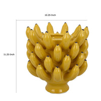 Joseph Accent Vase with Tiered Banana Accents, Yellow Ceramic 11 Inch -BM335101