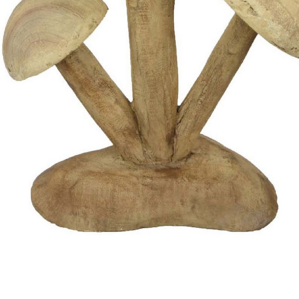 Sarah Outdoor Accent Decor, 3 Mushroom Sculpture, Natural Brown Resin -BM335102