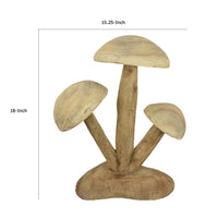 Sarah Outdoor Accent Decor, 3 Mushroom Sculpture, Natural Brown Resin -BM335102