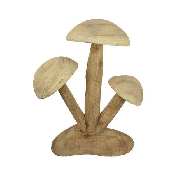 Sarah Outdoor Accent Decor, 3 Mushroom Sculpture, Natural Brown Resin -BM335102