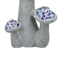 Amyra Outdoor Accent Decor, 3 Mushroom Blue White Mosaic, Gray Resin -BM335103
