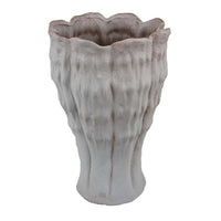 Maria Accent Vase with Rippled Texture, Tapered Gray Ceramic 15 Inch -BM335105