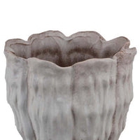 Maria Accent Vase with Rippled Texture, Tapered Gray Ceramic 15 Inch -BM335105