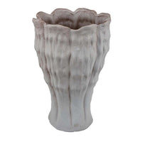 Maria Accent Vase with Rippled Texture, Tapered Gray Ceramic 15 Inch -BM335105