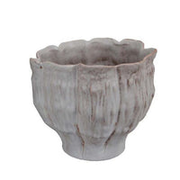 Maria Accent Planter Set of 2, Scalloped Rim, Gray Textured Ceramic -BM335106